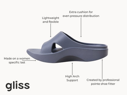 Gray Ballet Slides