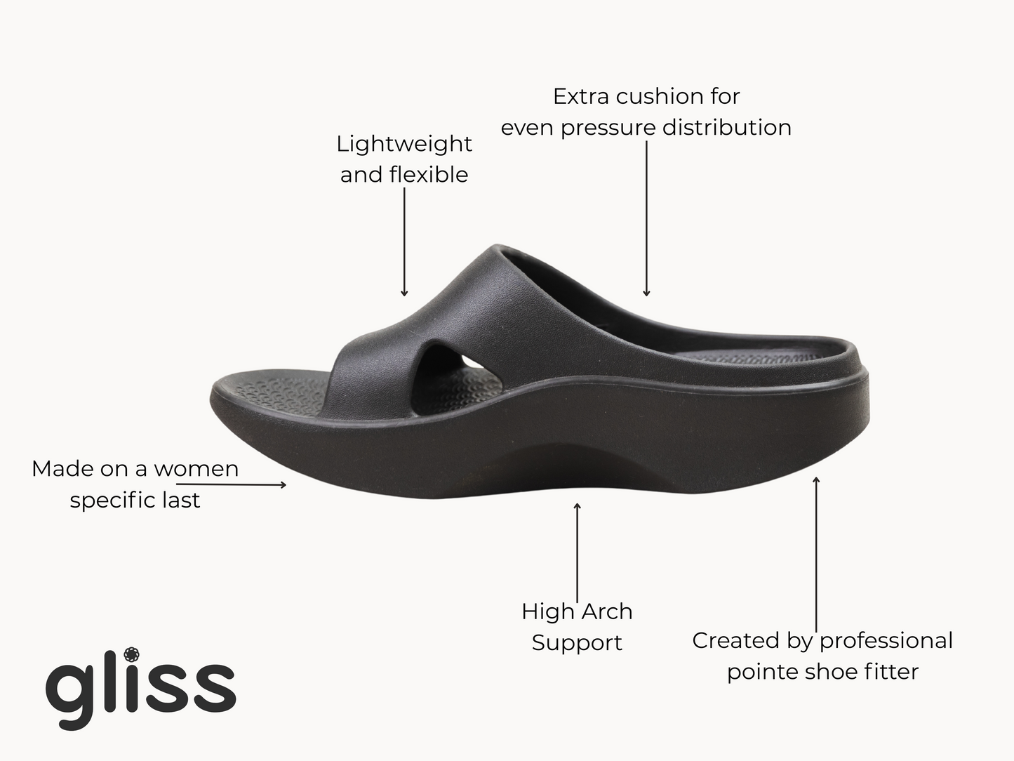 Black Ballet Slides