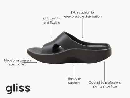 Black Ballet Slides